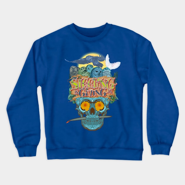 Sleepin' is Givin' in Crewneck Sweatshirt by Dedos The Nomad